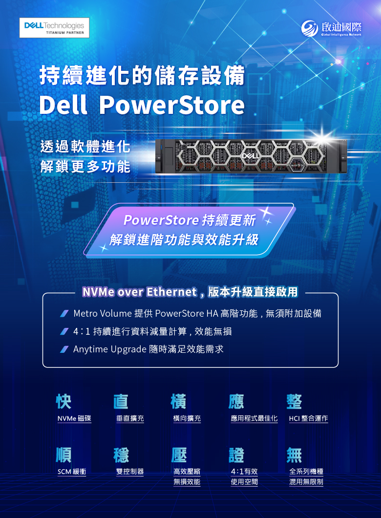 【啟迪國際】Dell PowerStore持續進化的儲存設備